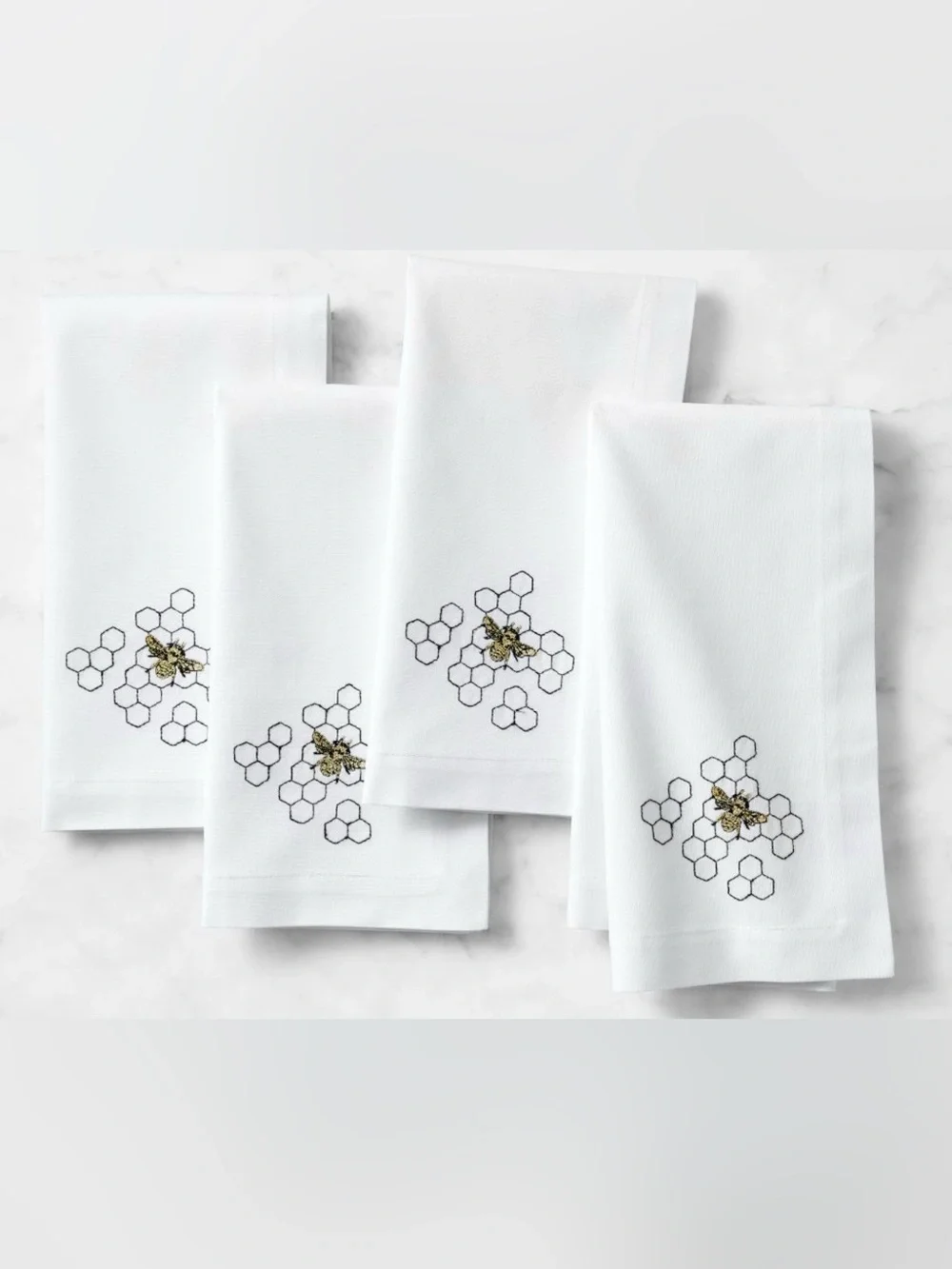 Williams Sonoma Bee Honeycomb 12 Pc Table Napkins Set New With Tags Retail $216